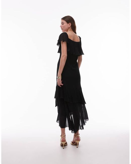 & Other Stories White Asymmetric Midaxi Dress With Tiered Ruffles