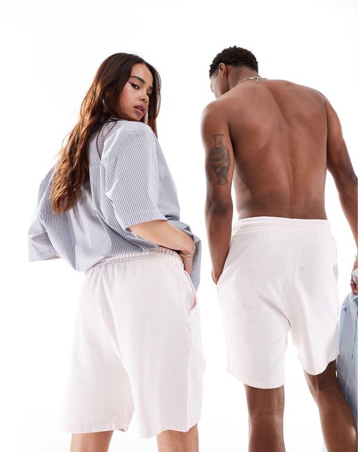 Pantaloncini slim unisex slavato di ASOS in White