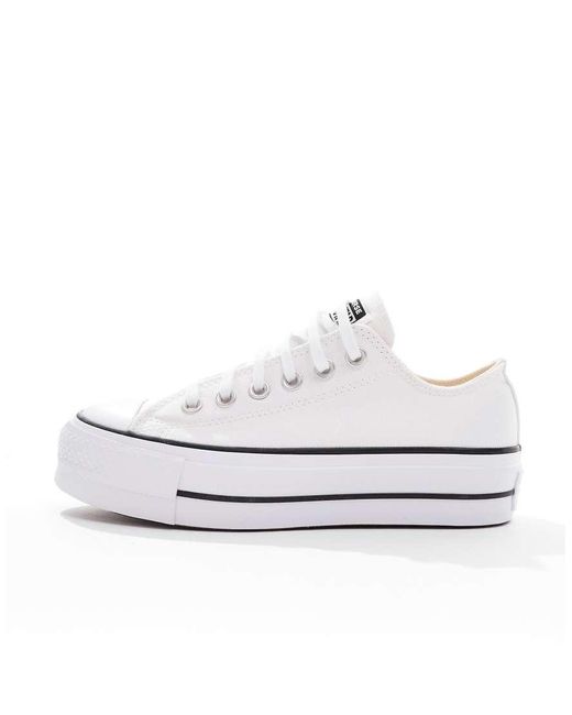 Converse White Chuck Taylor All Star Lift Ox Wide Fit Trainers