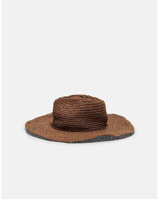 Stradivarius Brown Raffia Hat