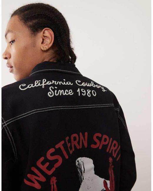 PacSun Black Slogan Detail Jacket for men