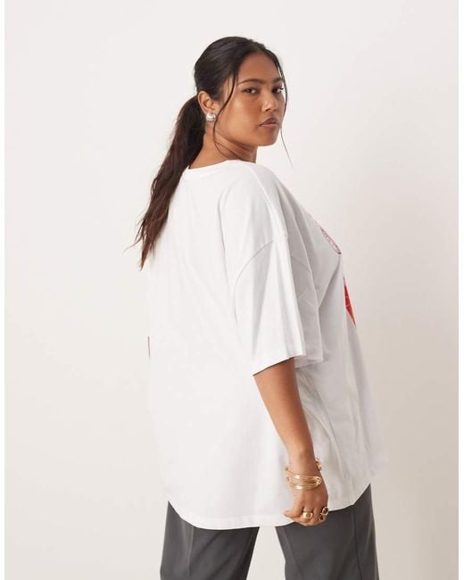 Camiseta Blanca Extragrande Con Estampado Gráfico De "Thailand" De Asos Design Curve ASOS de color Red