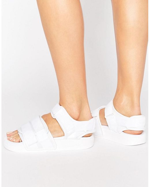 Adidas Originals Originals White Adilette Strappy Sandals