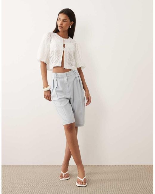 Vila White Textured Woven Puff Sleeve Top