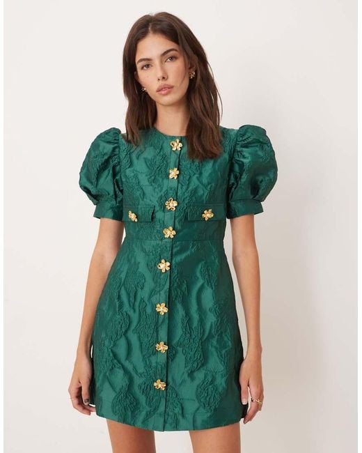 Sister Jane Green Anemone Jacquard Mini Dress