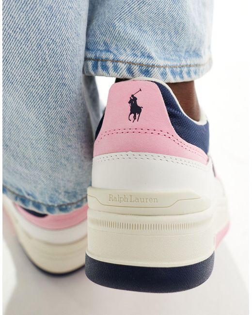 Masters sport - sneakers bianche, blu e rosa con logo di Polo Ralph Lauren in Blue