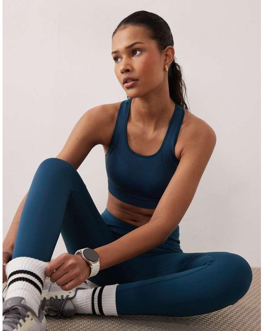 Sweaty Betty Blue Stamina Seamless Sports Bra