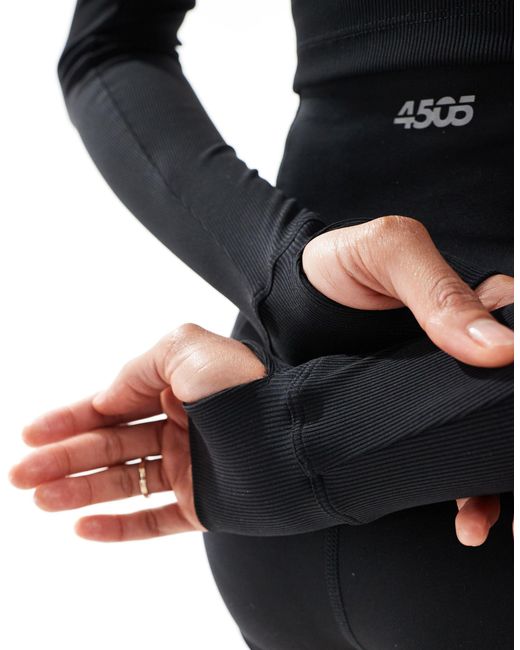 Tall - sweat à capuche court en tissu ASOS 4505 en coloris Black