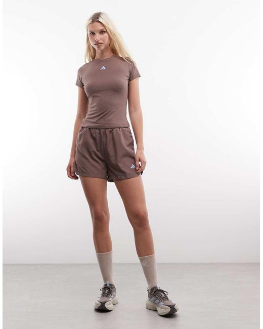Adidas Originals Brown Three Stripes Studios Woven Shorts
