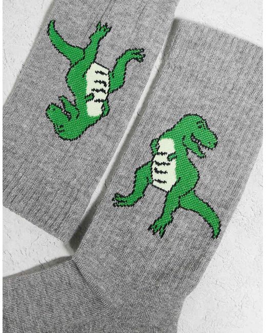 Pack De 2 Pares De Calcetines Multicolores Con Gráficos De Dinosaurios De ASOS de hombre de color Metallic