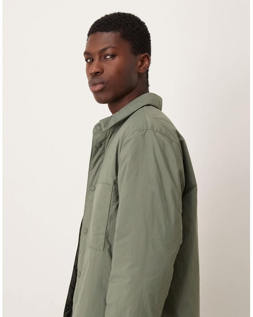 ARKET Green Techno Padded Overshirt for men