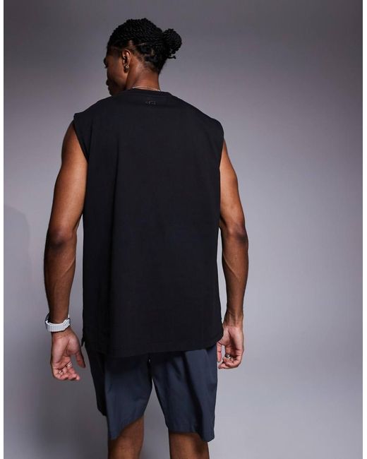 4505 Brown Icon Cotton Oversized Pump Training Tank With Quick Dry Finish for men