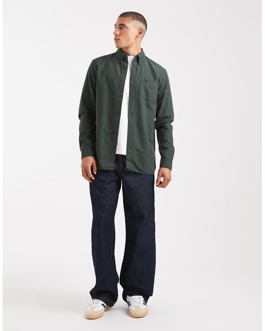 Fred Perry Green Oxford Shirt for men