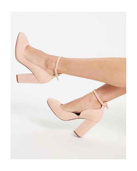 Placid - scarpe con tacco largo color cipria di ASOS in Pink