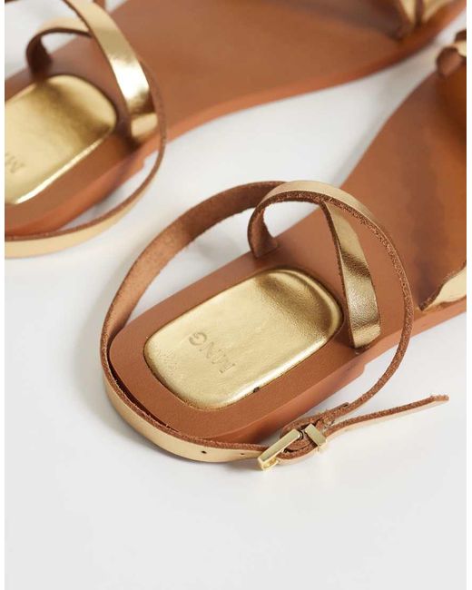 Mango Metallic Teen Strappy Flat Sandal
