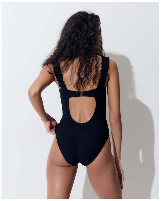 Bluebella Blue Flores Square Neck U-Wire Swimsuit