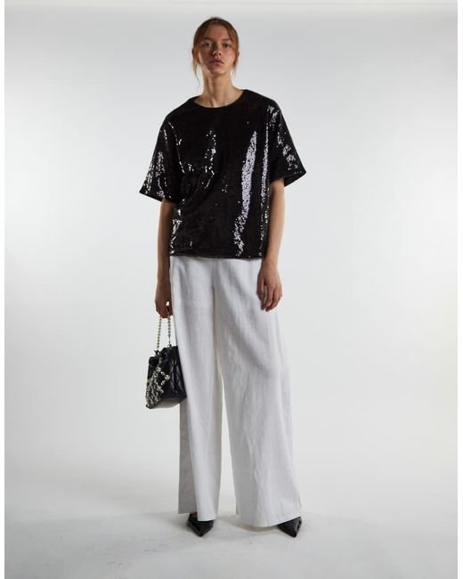 Glamorous Black Oversized-Top