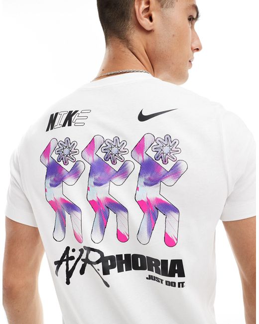Camiseta blanca con estampado en la espalda airphoria Nike de hombre de color White