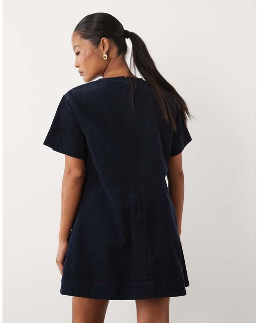ASOS Blue Asos Design Petite Mini Cord T-Shirt Dress