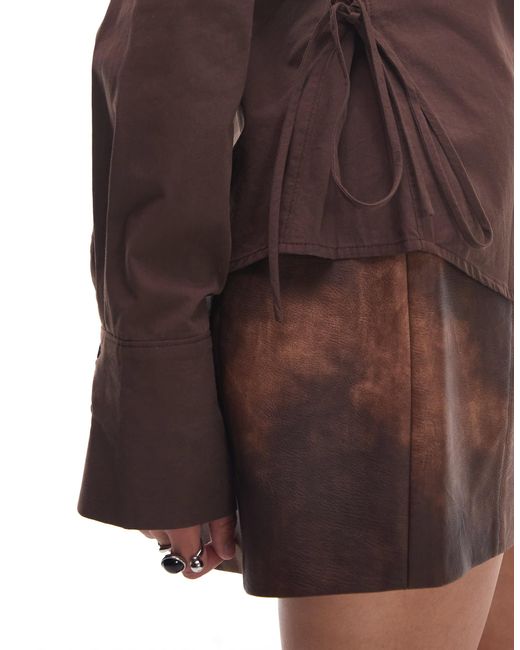 Nia Brown Alara Tie Detail Shirt