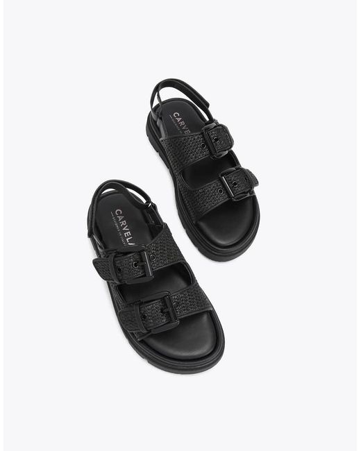 Carvela Kurt Geiger Black Pavilion Slingback Flat Sandals