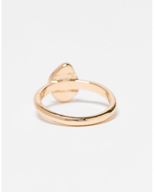 Bague avec pierre synthétique semi-précieuse ASOS en coloris Blue