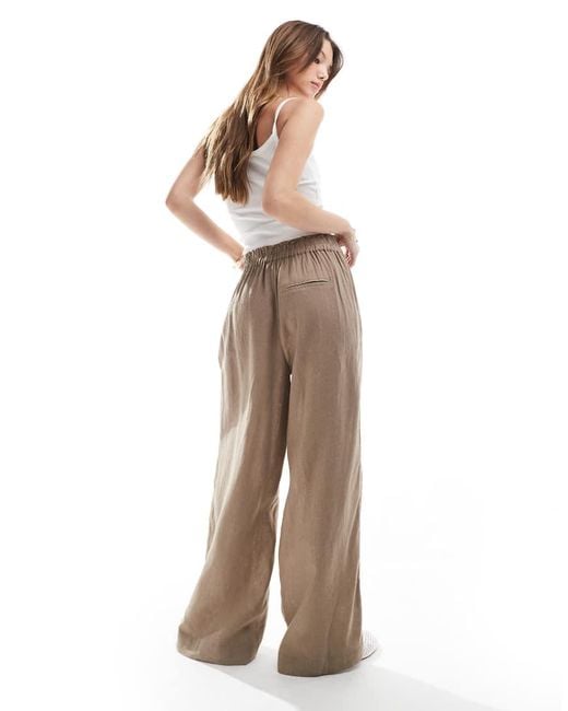 ONLY White Linen Mix Wide Leg Trouser Co-ord