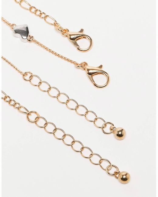 Reclaimed (vintage) White – e armbänder mit herzdetails im 2er-pack