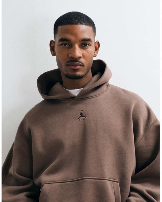 Nike Gray Chest Logo Oversized Heavyweight Hoodie for men
