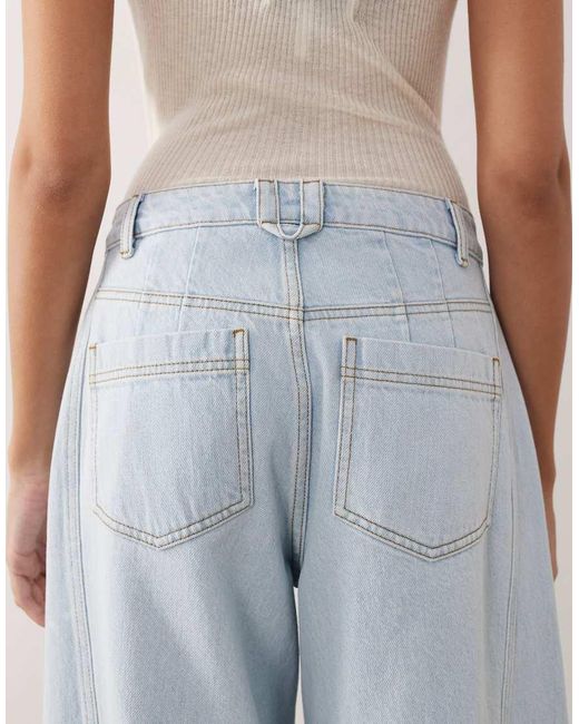 ARRANGE Natural Franklyn Seam Detail Barrel Jean