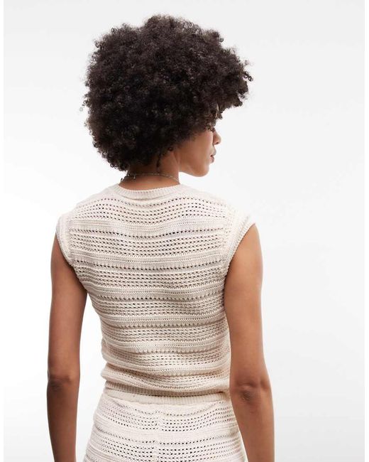ASOS White Crochet Knit Crop Top Co-ord