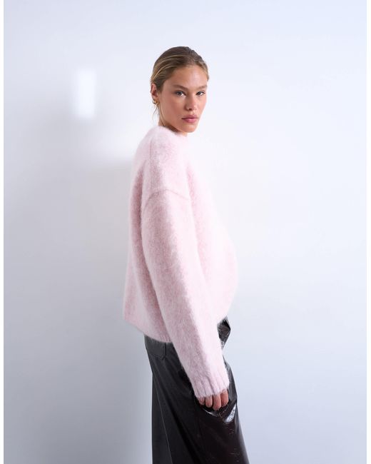 TOPSHOP White – hochwertiger strickpullover aus alpakawolle