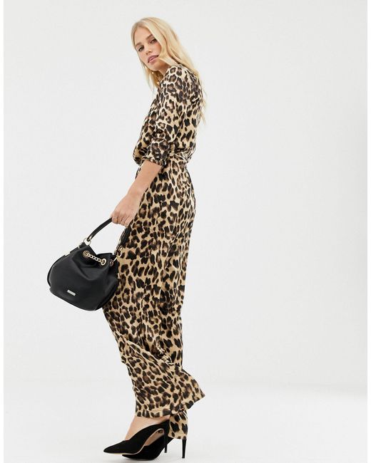 leopard print wide leg jumpsuit