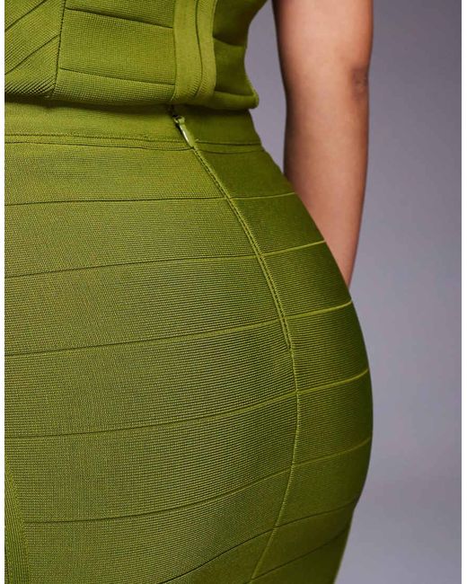 Kaiia Green Exclusive Premium Sculpting Bodycon Bandage Maxi Skirt