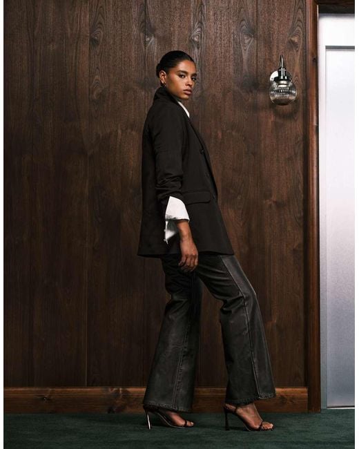 GOOD AMERICAN Blue Good Classic Bootcut Faux Leather Pants