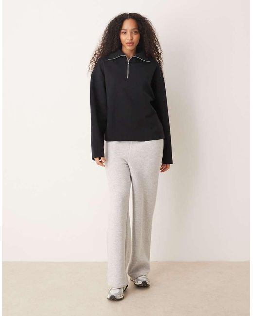 ASOS Blue Interlock Half Zip Sweatshirt