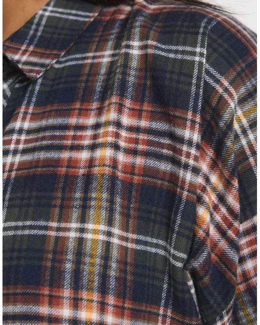 Yours Clothing Blue Check Oversized Shirt