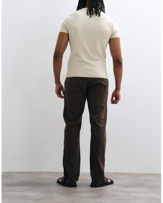 Mango Brown Relaxed Trouser for men