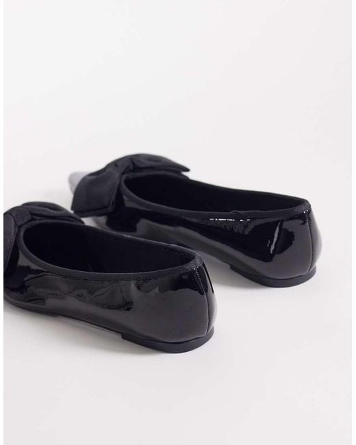 ASOS Blue Langston Bow Pointed Ballet Flats
