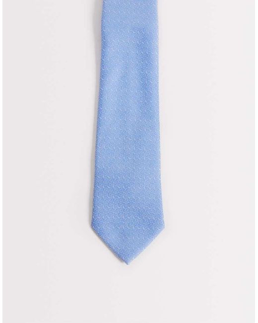 ASOS Blue Greek Wave Texture Tie for men