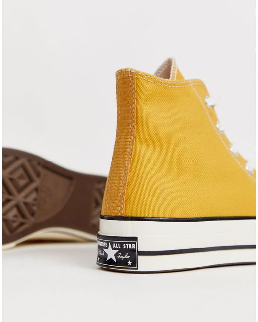 Converse Chuck '70 Hi Sunflower Trainers in Yellow Lyst