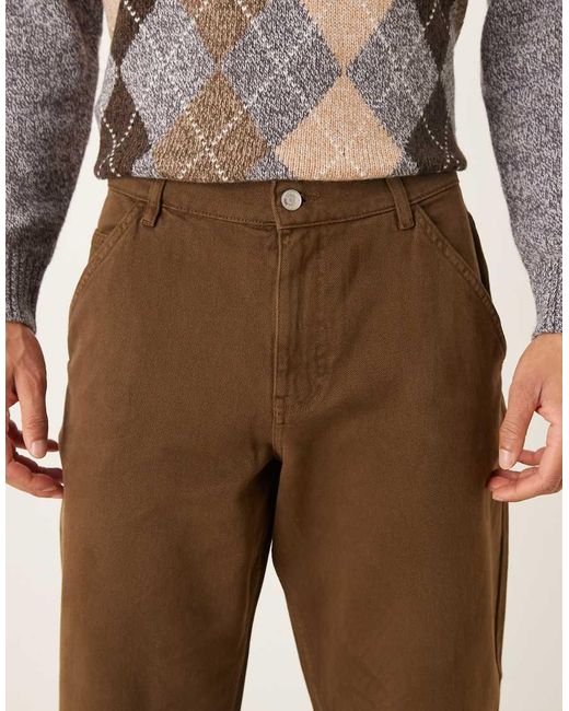ASOS Natural Relaxed Tapered Fit Jeans for men
