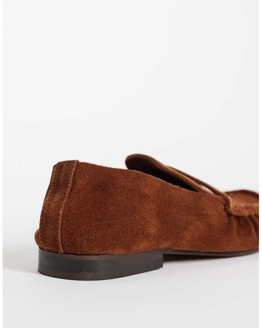 ASOS Brown Marlowe Softie Ruched Loafers