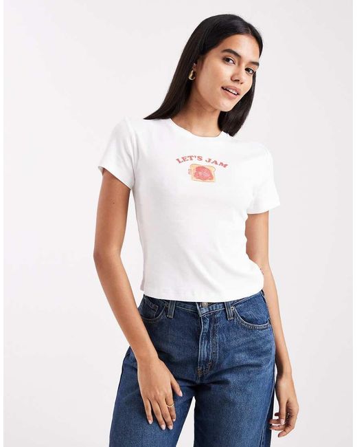 Levi's White Fruit Graphic Baby Tee