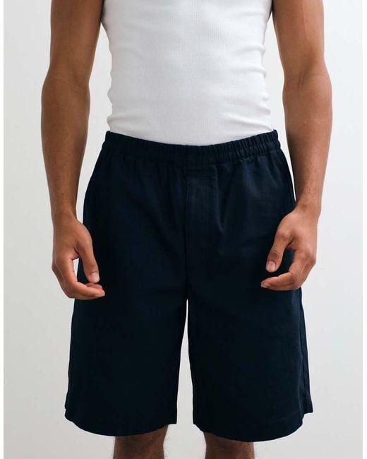 ARKET White Linen Mix Drawstring Shorts for men