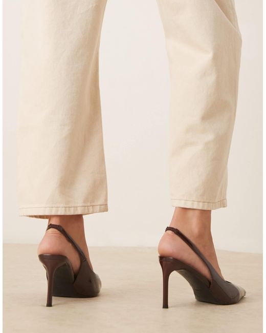 ASOS Natural Spicy Slingback Stiletto Mid Shoes