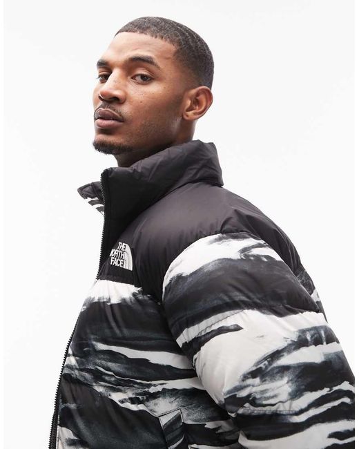 The North Face Gray Retro Nuptse Down Puffer Jacket for men