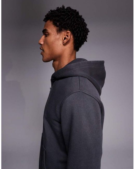 ADPT Blue Oversized Quarter Zip Hoodie for men