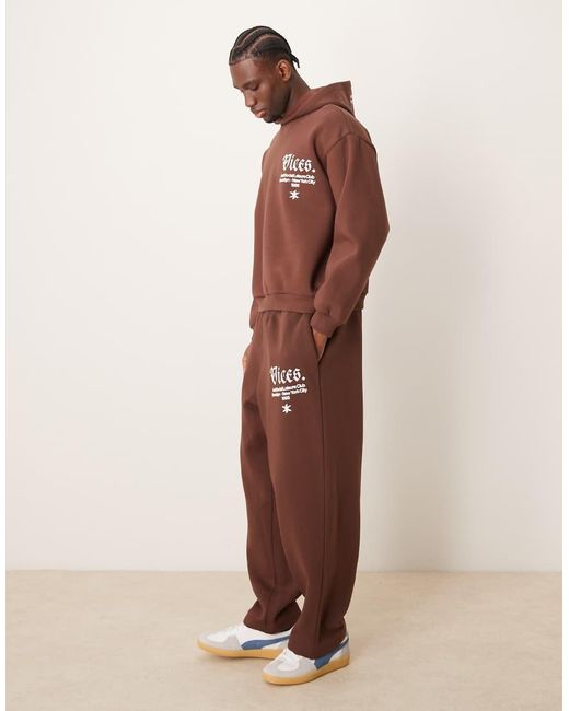 Joggers Larghi A Palloncino Marroni Con Stampa di ASOS in Natural da Uomo