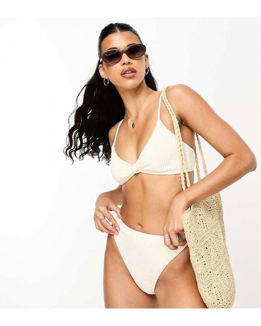 South Beach White Knot Front Bikini Top
